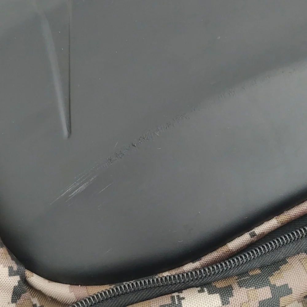 OIWAS Large Hardshell Front Camouflage Backpack Used Once Black Tan Brown Hard